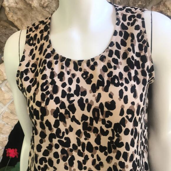 Halogen Leopard Print Polyester Brown Tank Women's Size Small - Picture 2 of 6